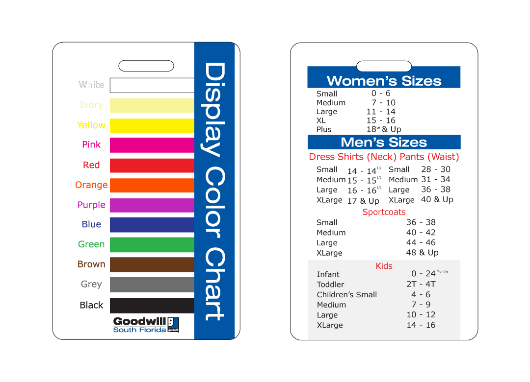 Size and Color Chart