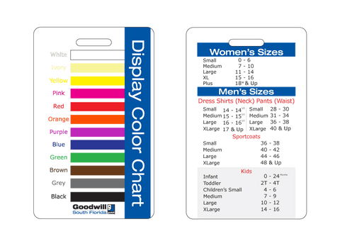 Size and Color Chart